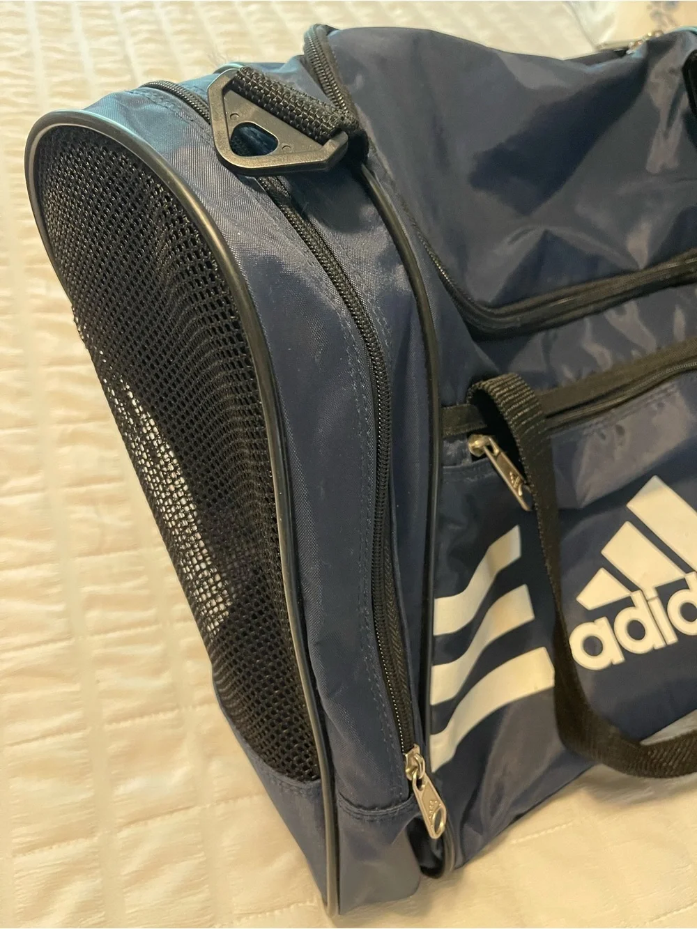 adidas Navy Duffel Bag with White Logo